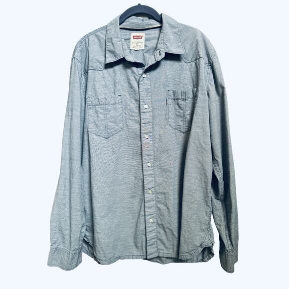 Levi’s Levi Strauss And Co. Modern Cotton Denim Button Down Shirt Long Sleeve XL - Picture 1 of 10